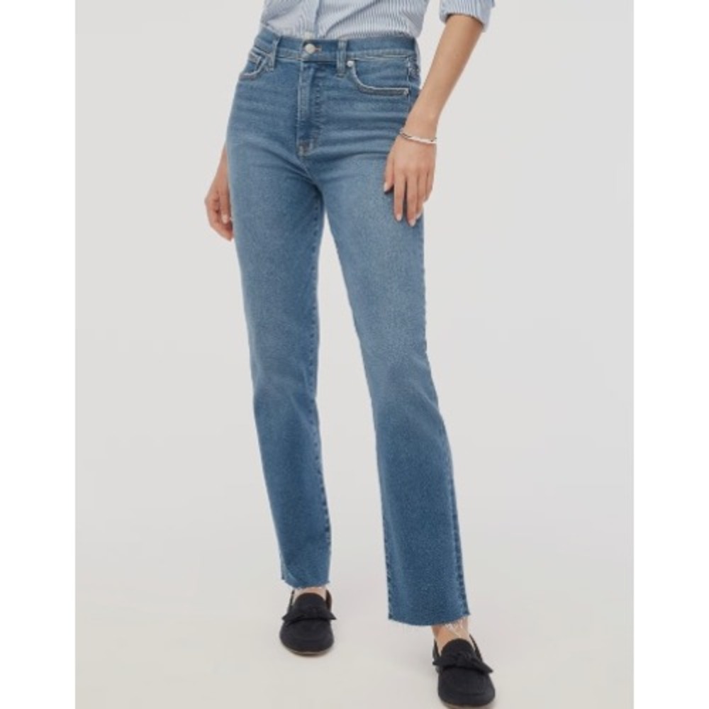 J.Crew High-Rise Stovepipe Jeans Raw Hem Light Vintage Blue 25